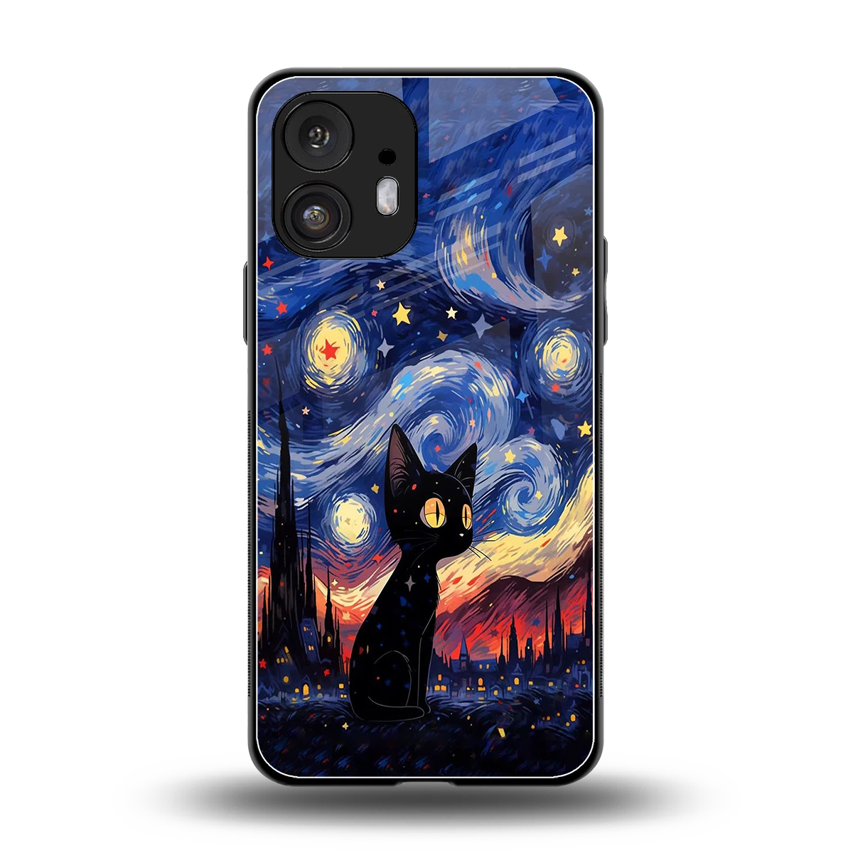 Starry Whiskers back phone cover | glass case for nothing phone 2