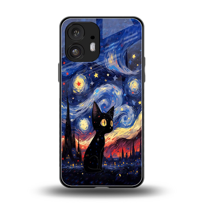 Starry Whiskers back phone cover | glass case for nothing phone 2