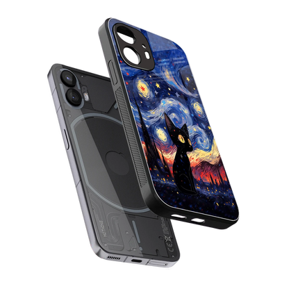 Starry Whiskers sleek nothing phone 2 cover with tempered glass back and TPU edges