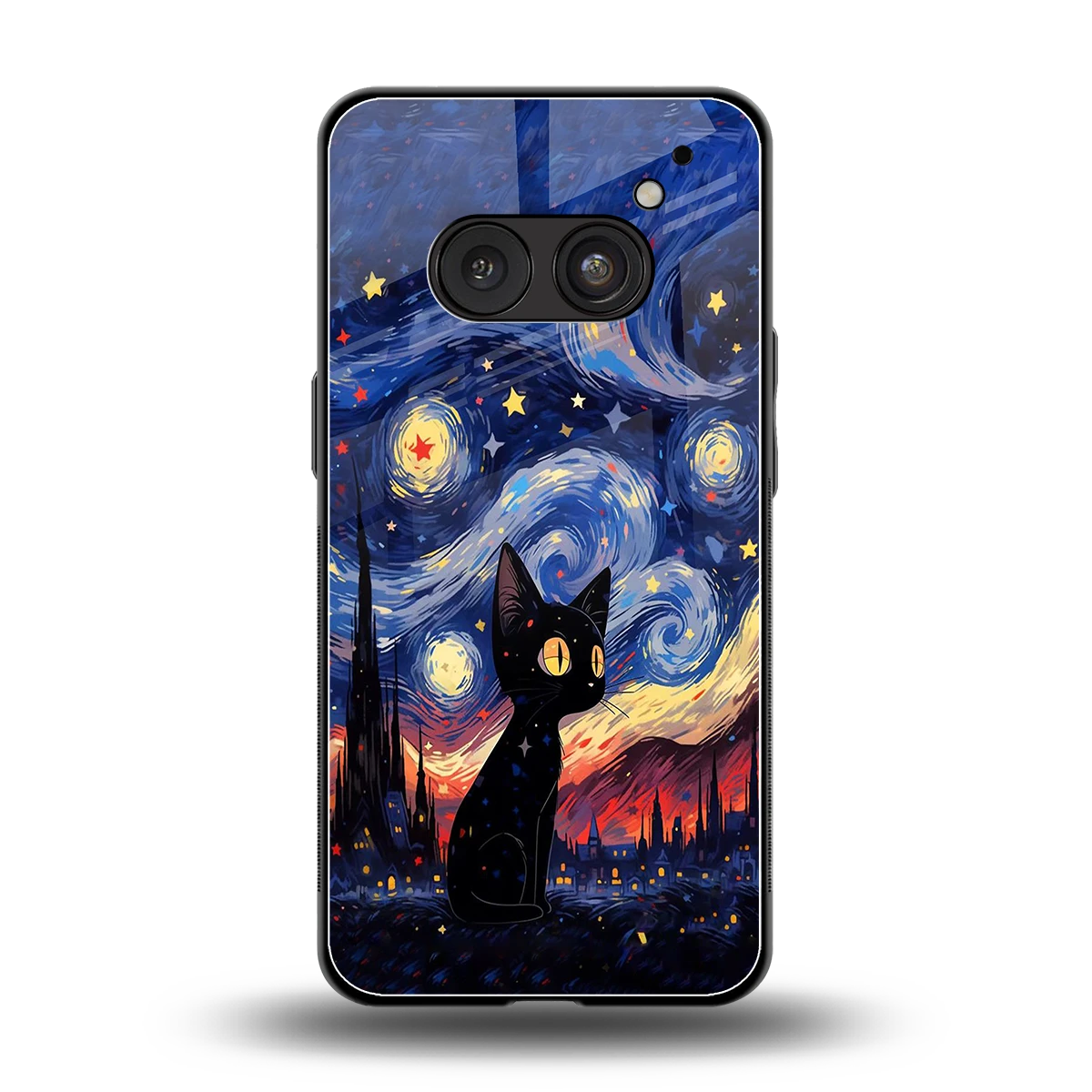 Starry Whiskers back phone cover | glass case for nothing phone 2a plus