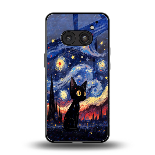 Starry Whiskers back phone cover | glass case for nothing phone 2a plus