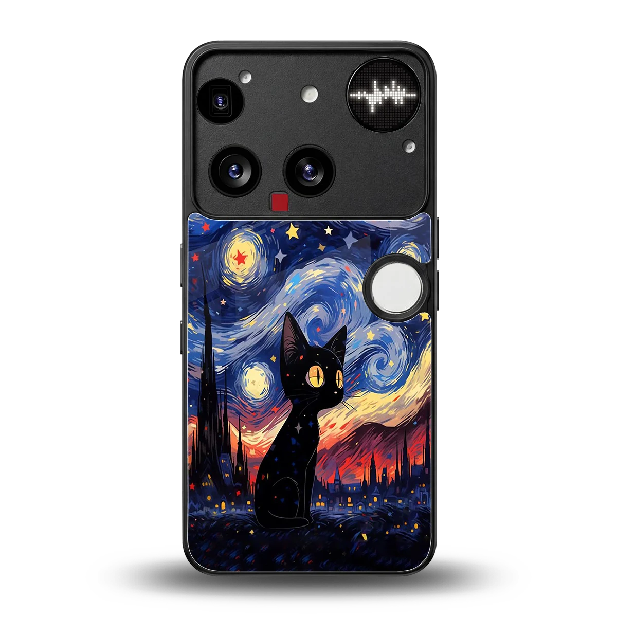 Starry Whiskers back phone cover | glass case for nothing phone 3