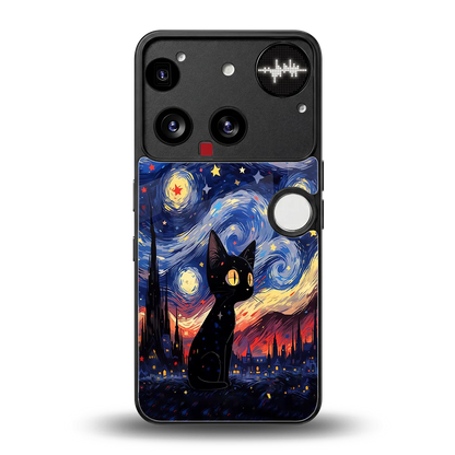 Starry Whiskers back phone cover | glass case for nothing phone 3