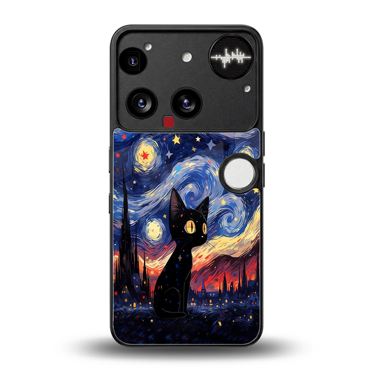 Starry Whiskers back phone cover | glass case for nothing phone 3