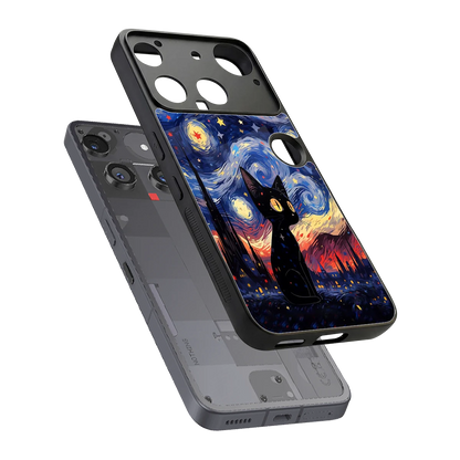 Starry Whiskers sleek nothing phone 3 cover with tempered glass back and TPU edges