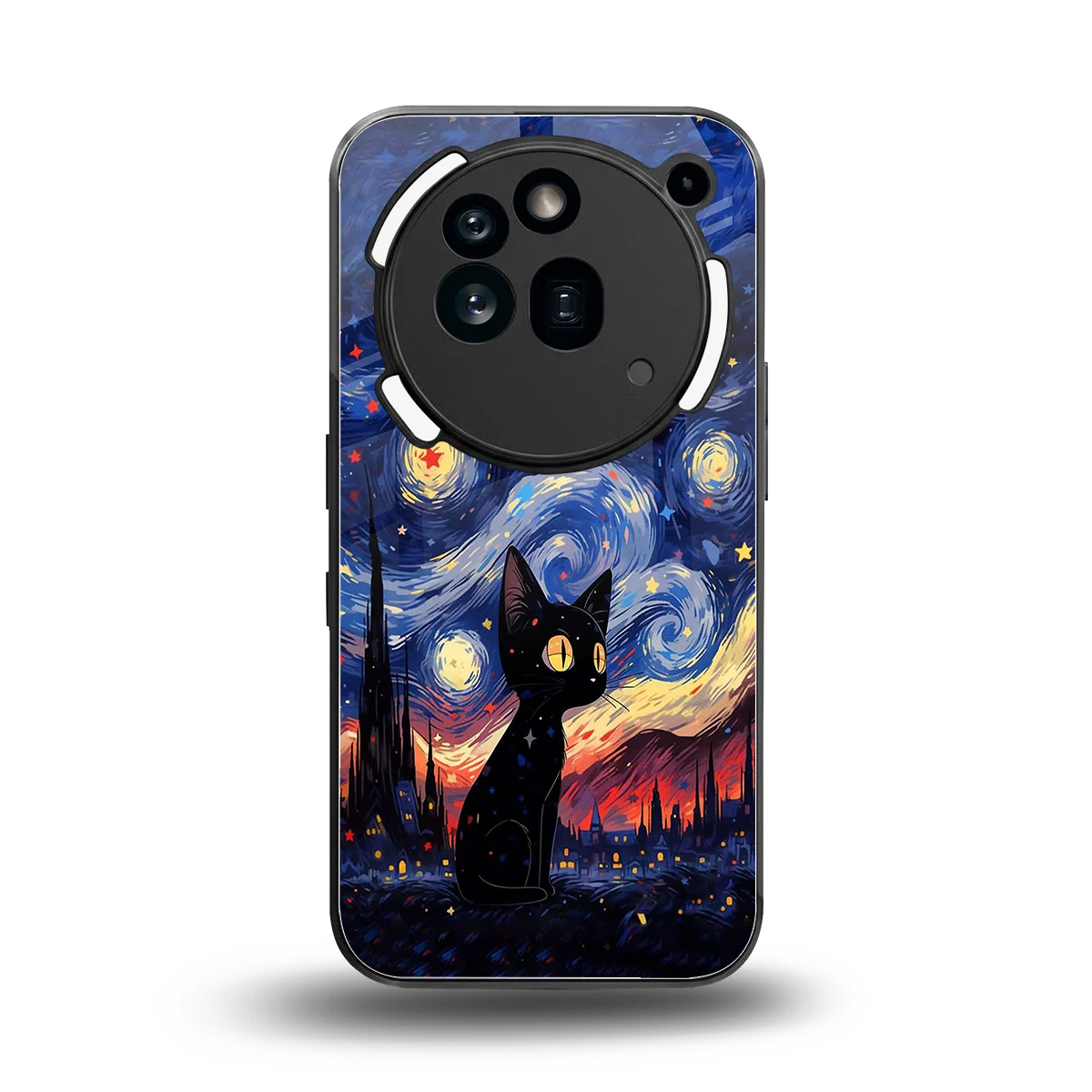 Starry Whiskers back phone cover | glass case for nothing phone 3a pro