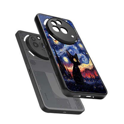 Starry Whiskers sleek nothing phone 3a pro cover with tempered glass back and TPU edges
