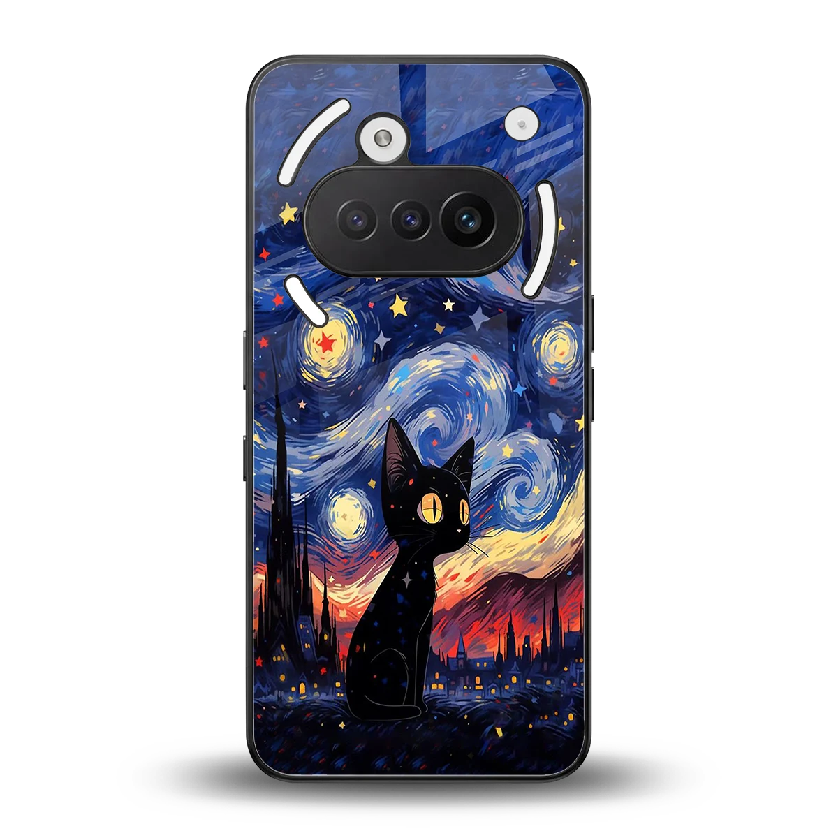 Starry Whiskers back phone cover | glass case for nothing phone 3a
