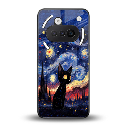Starry Whiskers back phone cover | glass case for nothing phone 3a