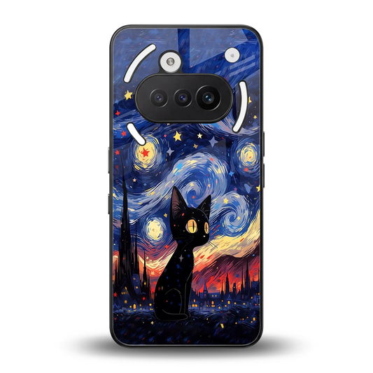 Starry Whiskers back phone cover | glass case for nothing phone 3a