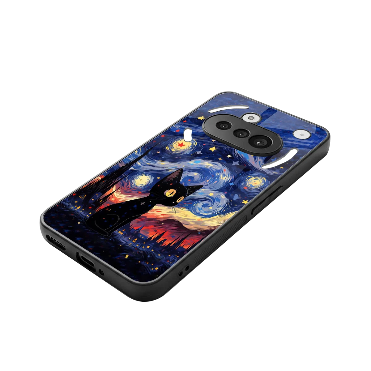 Starry Whiskers stylish phone case for nothing phone 3a | glossy glass and slim fit