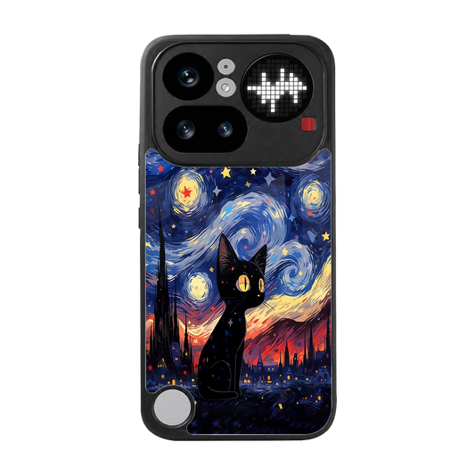 Starry Whiskers back phone cover | glass case for nothing phone 4a pro