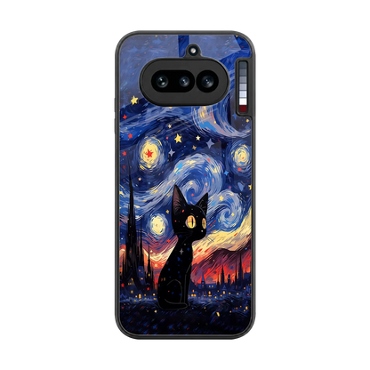 Starry Whiskers back phone cover | glass case for nothing phone 4a