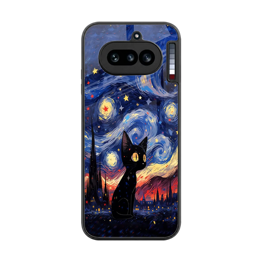 Starry Whiskers back phone cover | glass case for nothing phone 4a