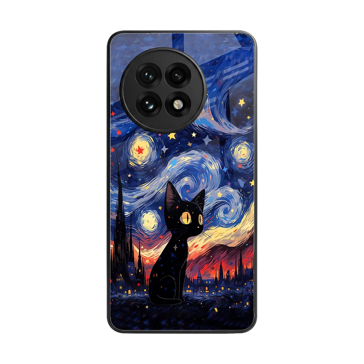 Starry Whiskers back phone cover | glass case for oneplus 13r
