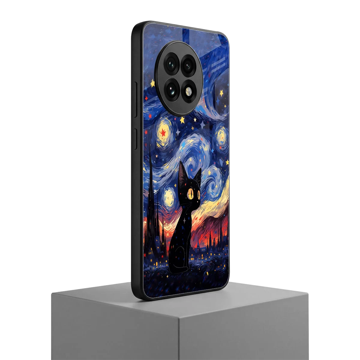 Starry Whiskers oneplus 13r mobile cover | shockproof glass phone case