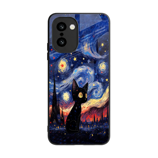 Starry Whiskers back phone cover | glass case for oneplus 15r