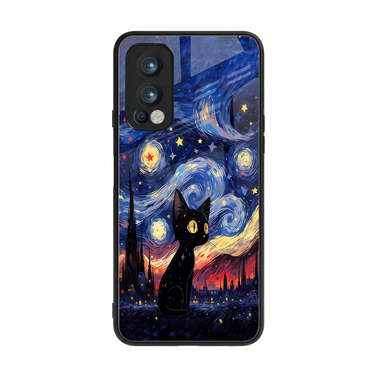 Starry Whiskers back phone cover | glass case for oneplus nord 2