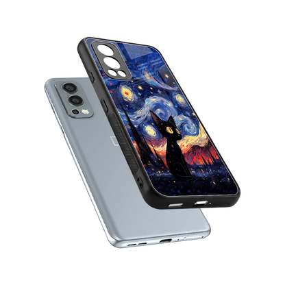 Starry Whiskers sleek oneplus nord 2 cover with tempered glass back and TPU edges
