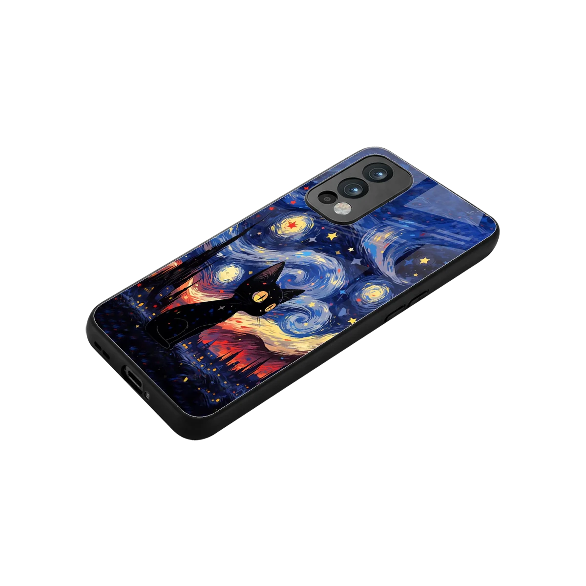 Starry Whiskers stylish phone case for oneplus nord 2 | glossy glass and slim fit