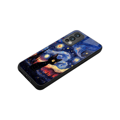 Starry Whiskers stylish phone case for oneplus nord 2 | glossy glass and slim fit