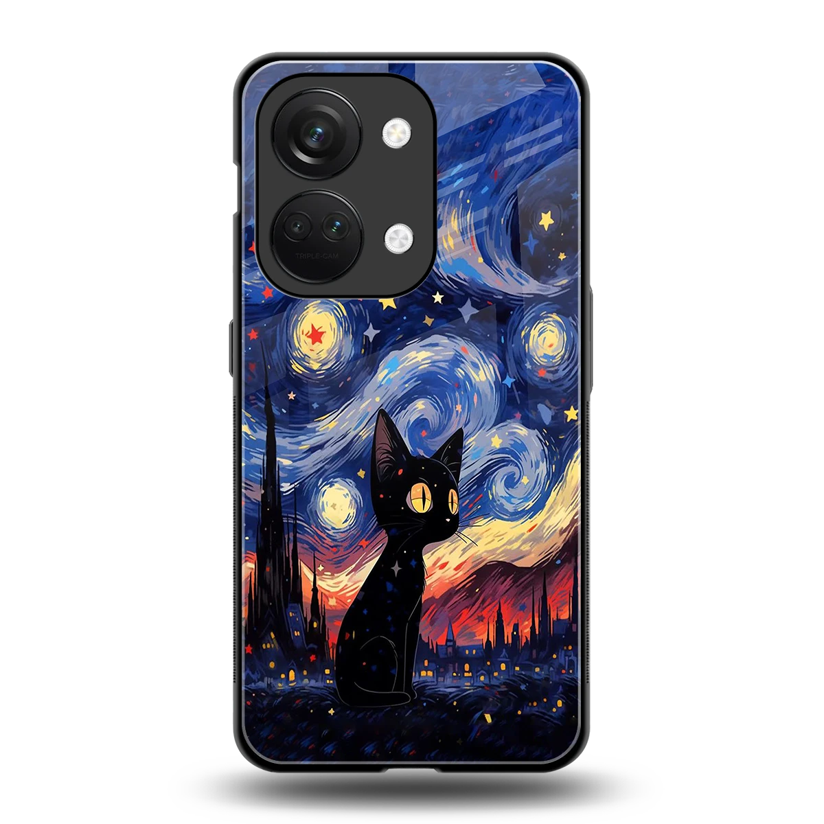 Starry Whiskers back phone cover | glass case for oneplus nord 3