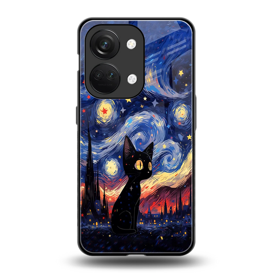 Starry Whiskers back phone cover | glass case for oneplus nord 3