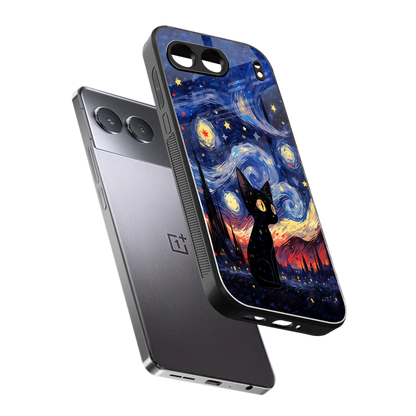 Starry Whiskers sleek oneplus nord 4 cover with tempered glass back and TPU edges