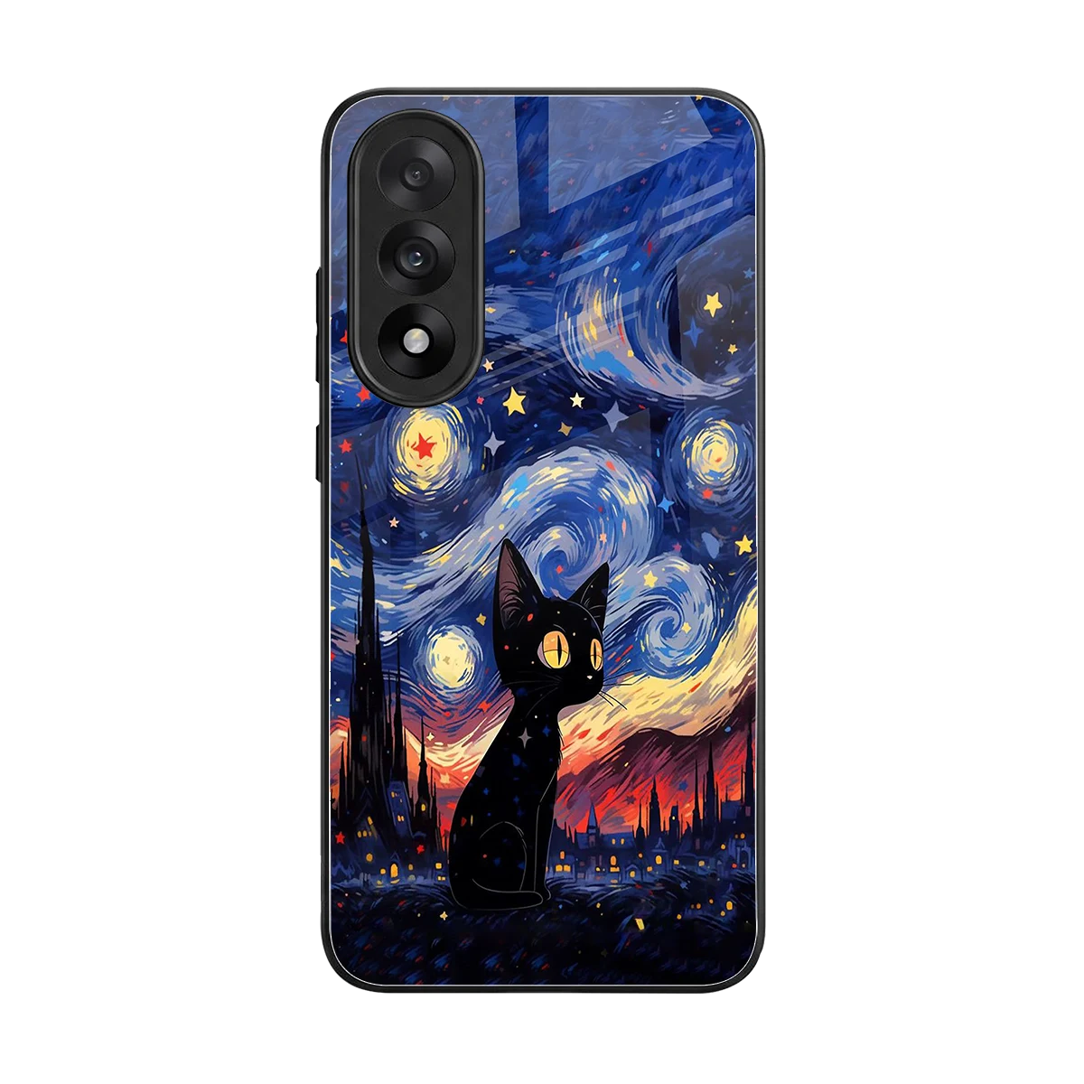 Starry Whiskers back phone cover | glass case for oneplus nord 5