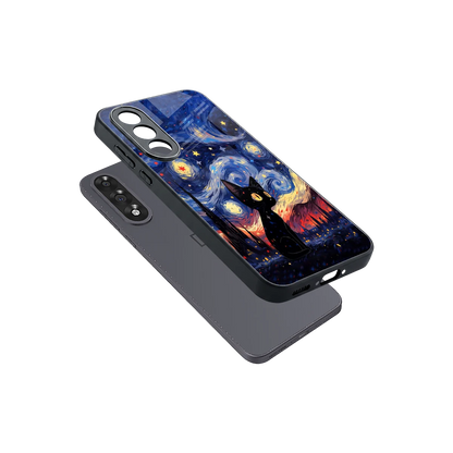 Starry Whiskers sleek oneplus nord 5 cover with tempered glass back and TPU edges