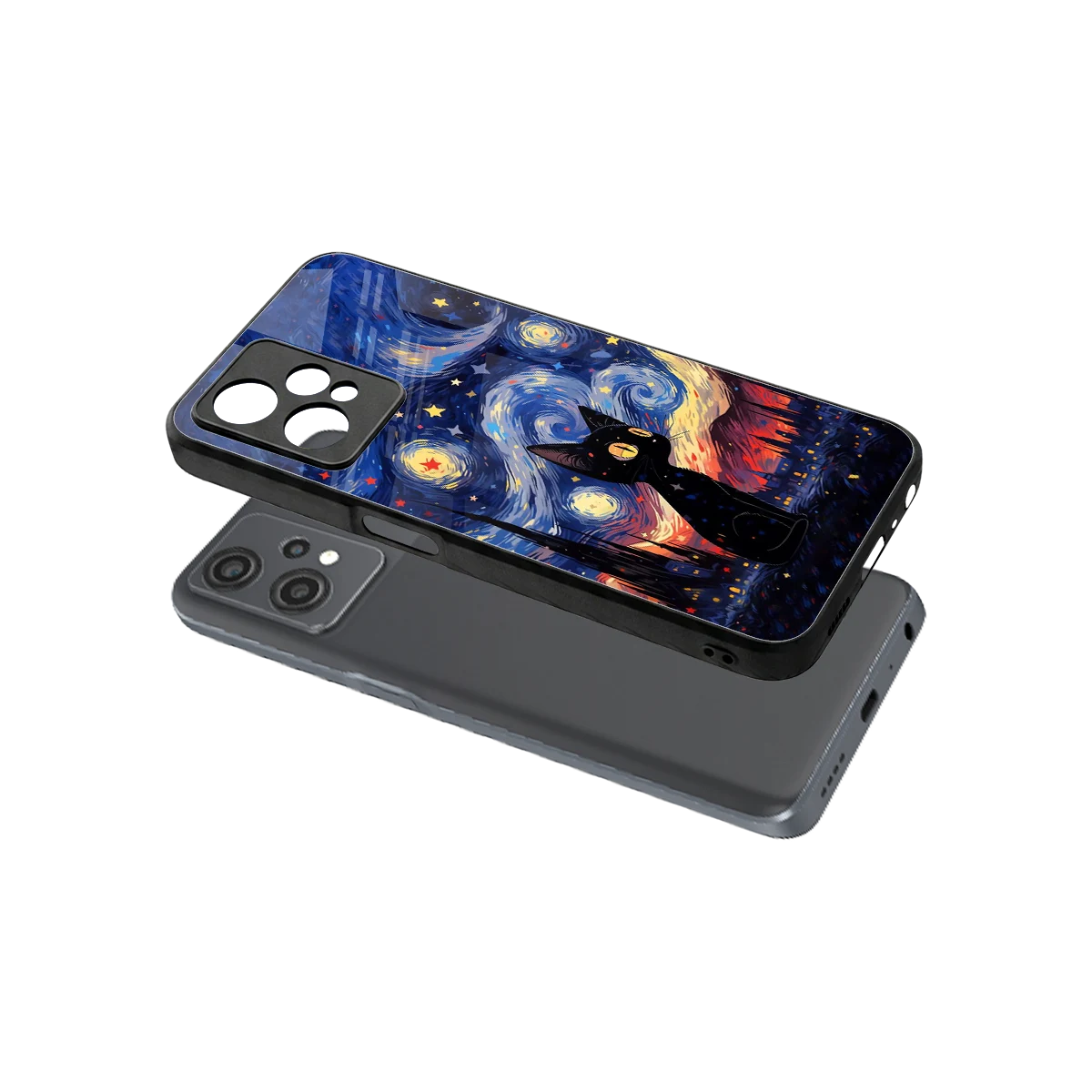 Starry Whiskers sleek oneplus nord ce 2 lite cover with tempered glass back and TPU edges