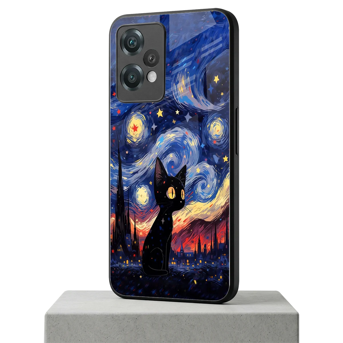 Starry Whiskers oneplus nord ce 2 lite mobile cover | shockproof glass phone case