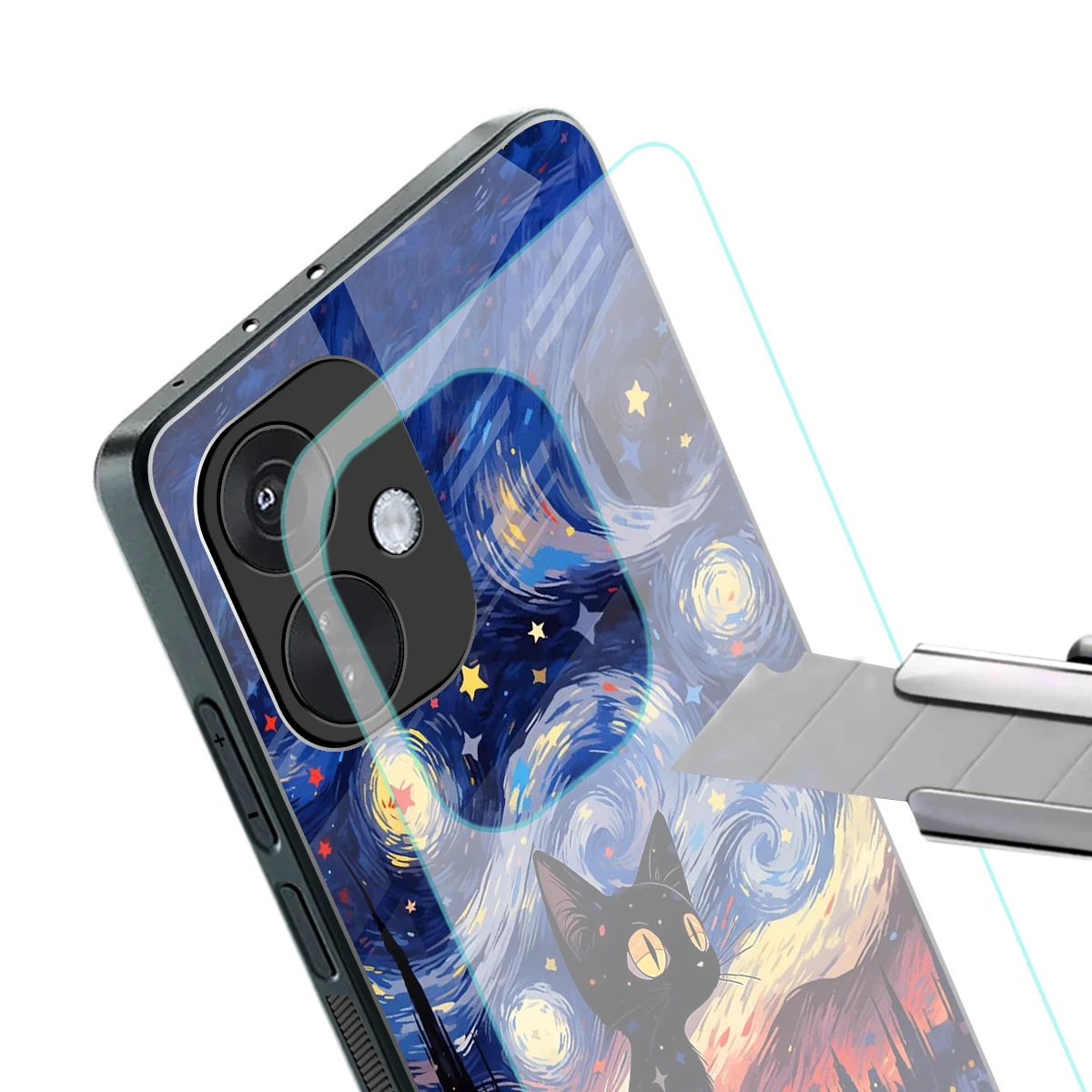 Starry Whiskers stylish phone case for oneplus nord ce 3 | glossy glass and slim fit