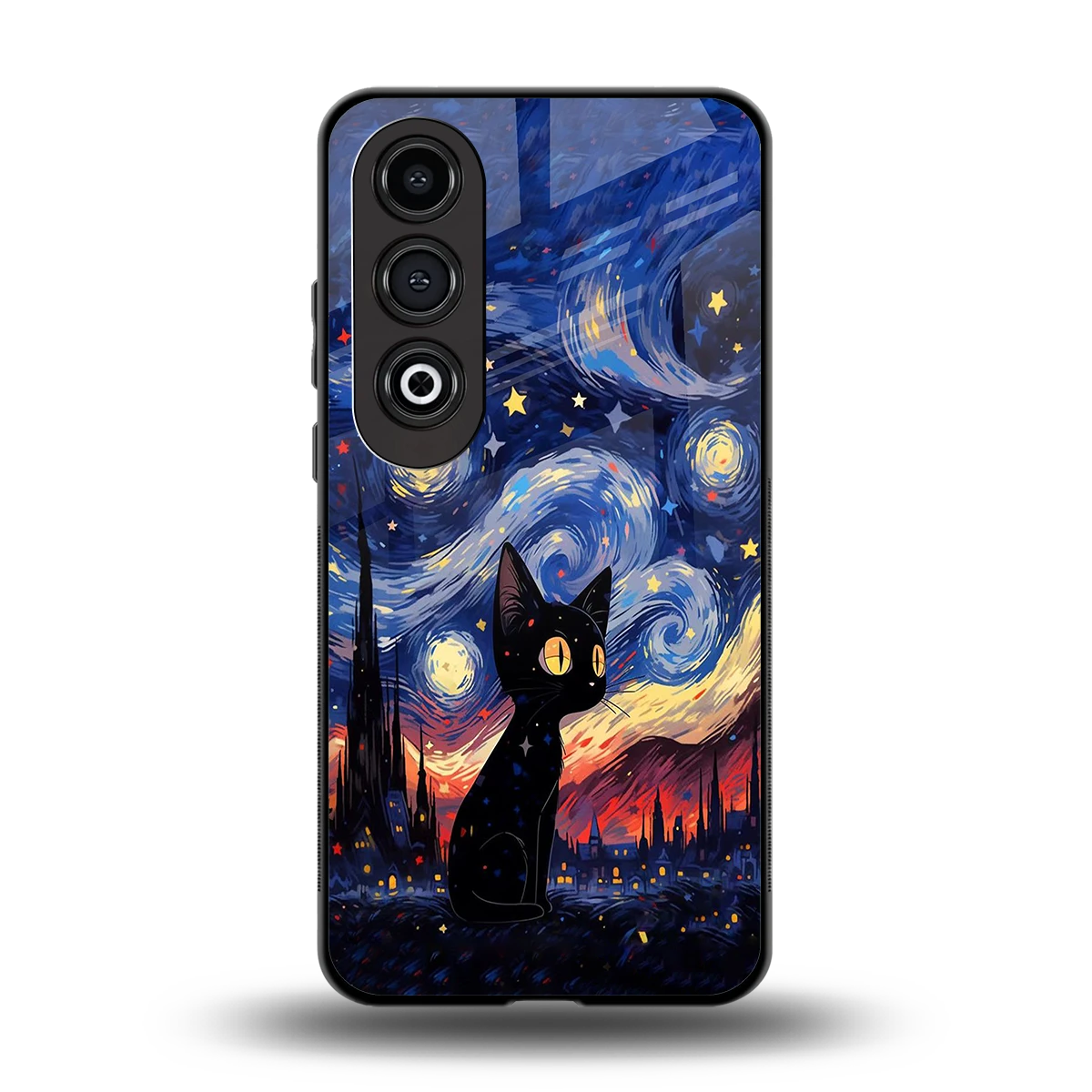 Starry Whiskers back phone cover | glass case for oneplus nord ce 4