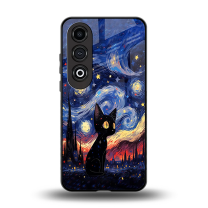 Starry Whiskers back phone cover | glass case for oneplus nord ce 4