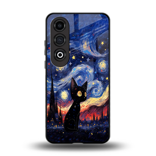 Starry Whiskers back phone cover | glass case for oneplus nord ce 4