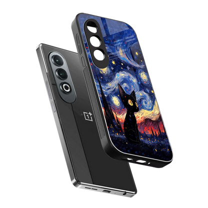 Starry Whiskers sleek oneplus nord ce 4 cover with tempered glass back and TPU edges