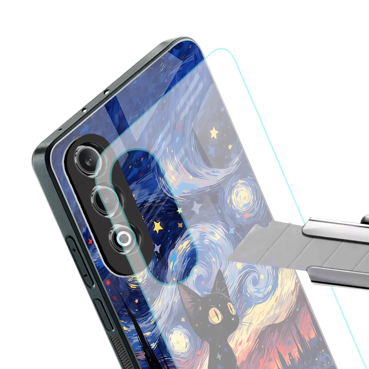 Starry Whiskers stylish phone case for oneplus nord ce 4 | glossy glass and slim fit