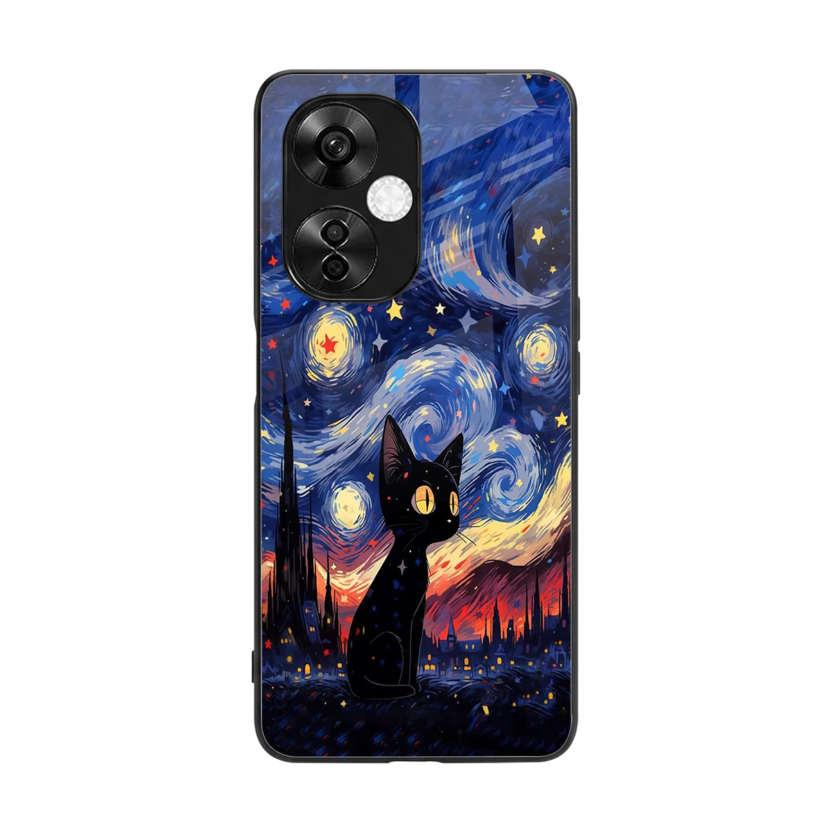 Starry Whiskers back phone cover | glass case for oneplus nord ce 3 lite