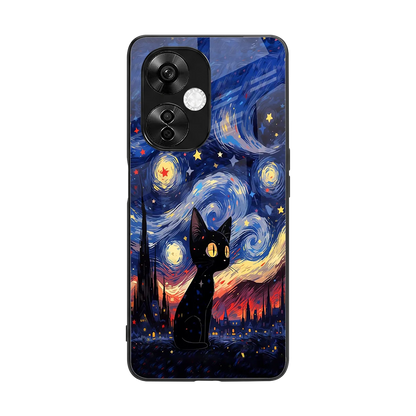 Starry Whiskers back phone cover | glass case for oneplus nord ce 3 lite