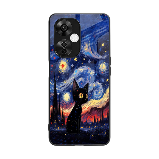 Starry Whiskers back phone cover | glass case for oneplus nord ce 3 lite