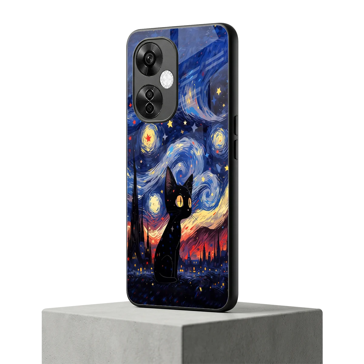 Starry Whiskers oneplus nord ce 3 lite mobile cover | shockproof glass phone case