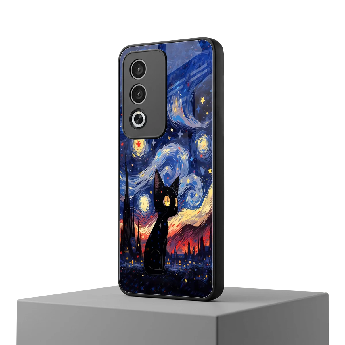 Starry Whiskers oppo a3 pro mobile cover | shockproof glass phone case