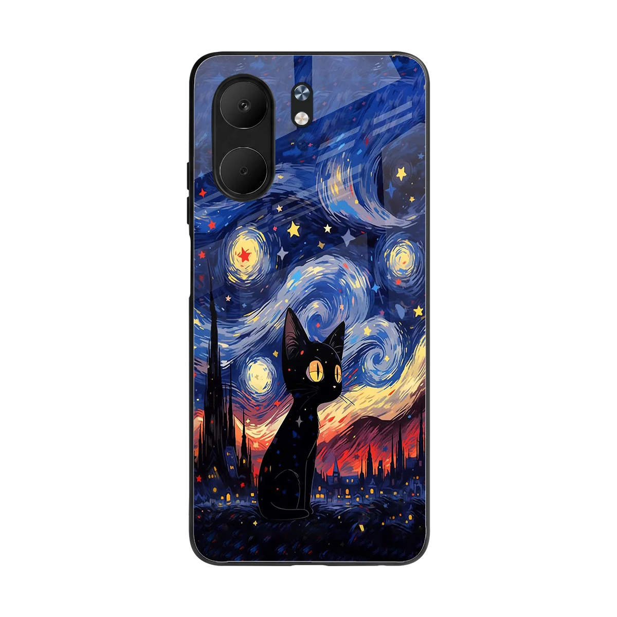 Starry Whiskers back phone cover | glass case for oppo a5x 5g