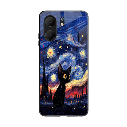 Starry Whiskers back phone cover | glass case for oppo a5x 5g