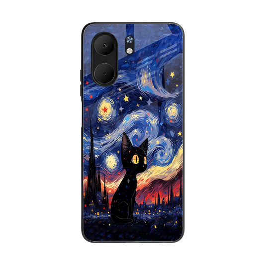 Starry Whiskers back phone cover | glass case for oppo a5x 5g