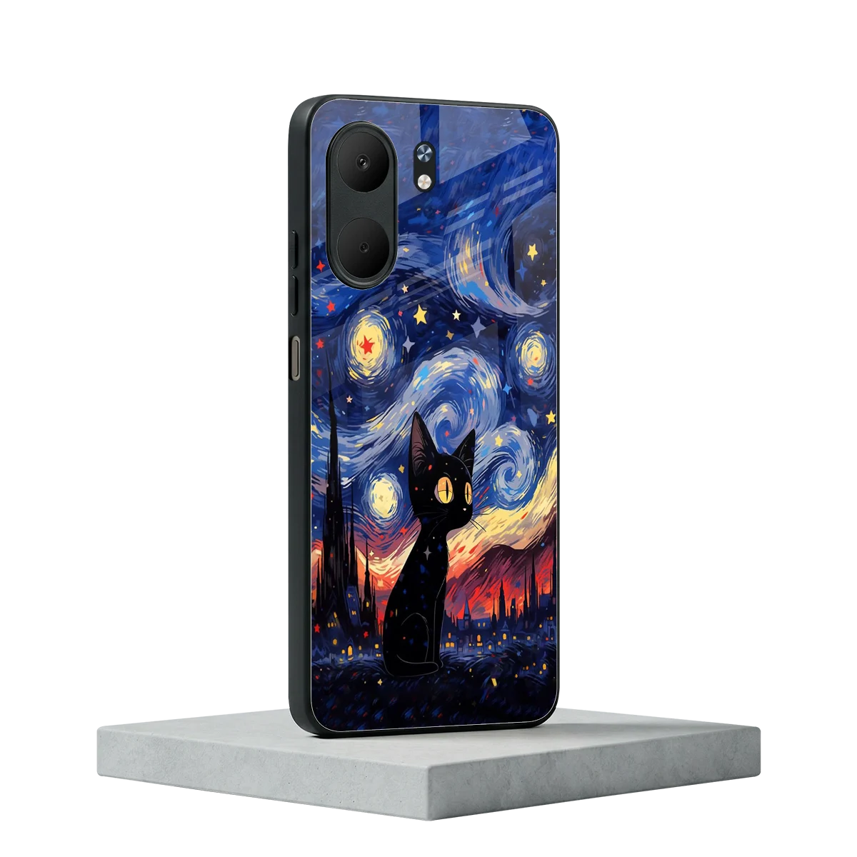 Starry Whiskers oppo a5x 5g mobile cover | shockproof glass phone case