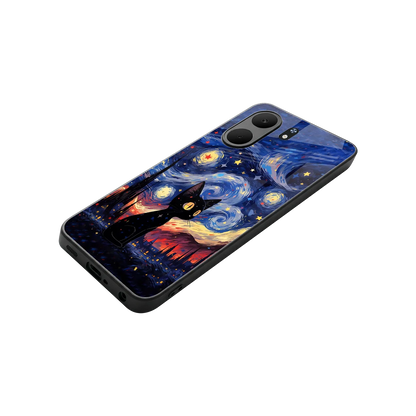 Starry Whiskers stylish phone case for oppo a5x 5g | glossy glass and slim fit