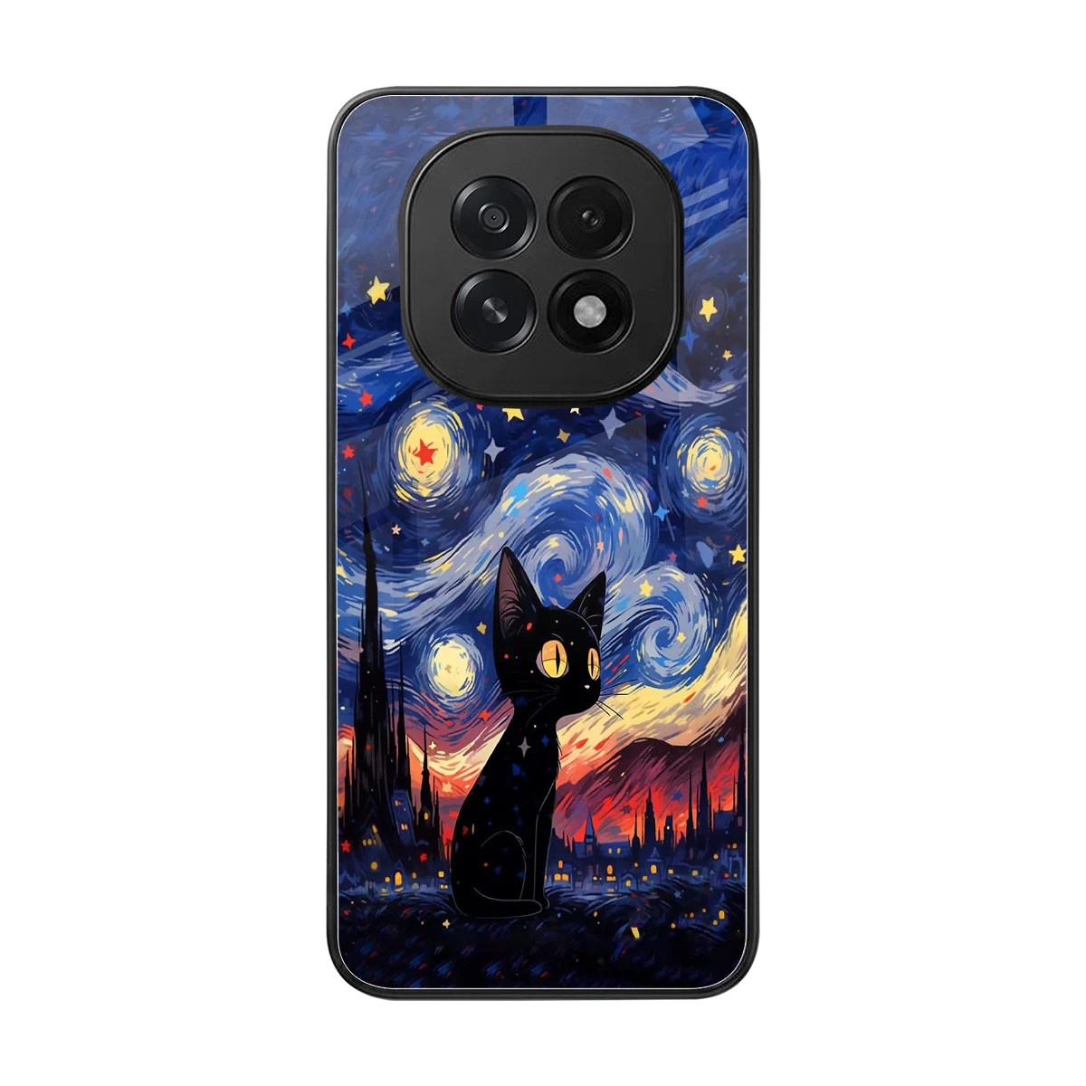 Starry Whiskers back phone cover | glass case for oppo f29 5g