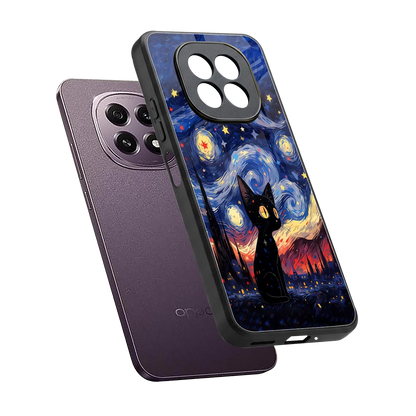Starry Whiskers sleek oppo f29 5g cover with tempered glass back and TPU edges